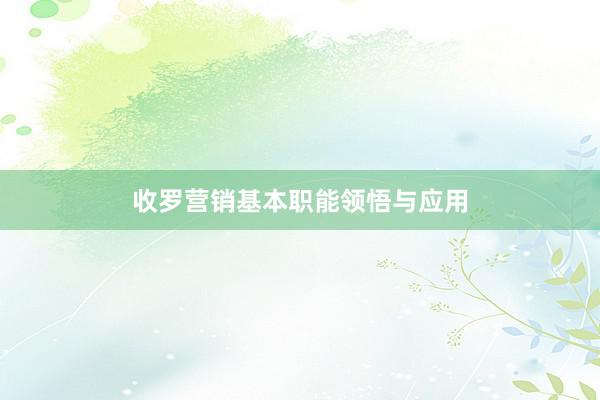 收罗营销基本职能领悟与应用